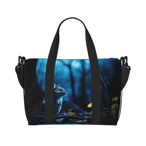 Sporttasche für Damen, Motiv: Chinchillas und Mond 1, Blau, Schwarz, Einheitsgröße von LNNIUK