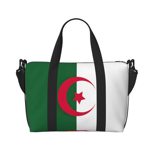 Sporttasche für Damen, Motiv: Flagge von Algerien, Handgepäck, Wochenendtasche, Reisetasche für persönliche Gegenstände, Schwarz, Einheitsgröße von LNNIUK
