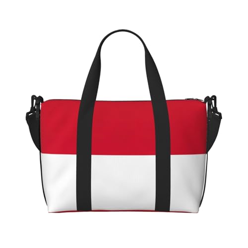 Sporttasche für Damen, Motiv: Flagge von Monaco, Reisetasche, für persönliche Gegenstände, Schwarz, Einheitsgröße von LNNIUK