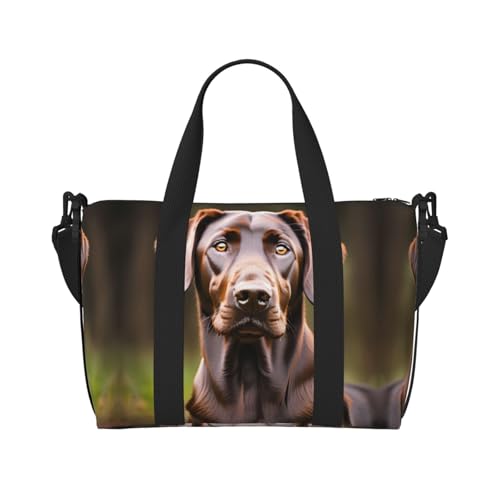 Sporttasche für Damen, Motiv: Labrador Retriever, für die Nacht, für persönliche Gegenstände, Braun, Schwarz, Einheitsgröße von LNNIUK
