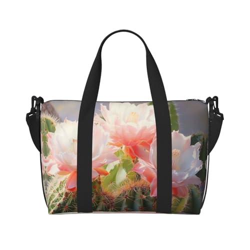 Sporttasche für Damen, Motiv: Wasserfarben, Kaktus-Druck, Reisetasche, Tragetasche für persönliche Gegenstände, Schwarz, Einheitsgröße von LNNIUK