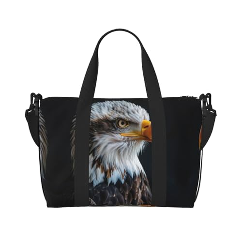 Sporttasche für Damen, Motiv: Weißkopfseeadler, Reisetasche, für persönliche Gegenstände, Schwarz, Einheitsgröße von LNNIUK