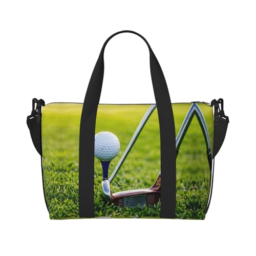Sporttasche mit Golfplatz-Aufdruck für Damen, Reisetasche, Wochenendtasche, Tragetasche für persönliche Gegenstände, Schwarz, Einheitsgröße von LNNIUK