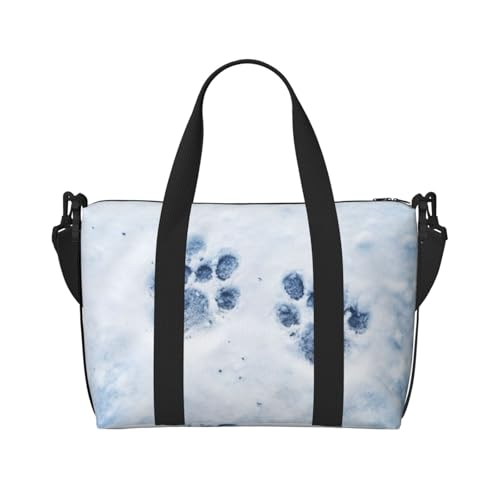 Sporttasche mit Tierpfoten-Aufdruck, für Damen, Wochenendtasche, Reisetasche für persönliche Gegenstände, Schwarz, Einheitsgröße von LNNIUK