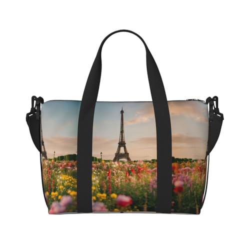 Wunderschöner Turnbeutel für Damen, Motiv: Eiffelturm, Paris, Reisetasche, Tragetasche für persönliche Gegenstände, Schwarz, Einheitsgröße von LNNIUK