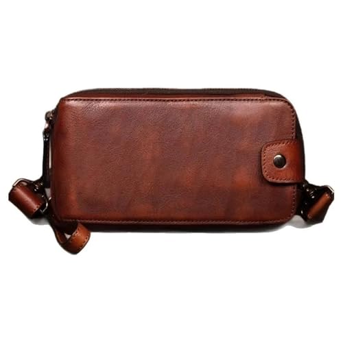 LNNXSZ Handgelenktasche Herren Handgemachte Herren Handtasche Leder Clutch Multifunktionale Vintage Clutch von LNNXSZ