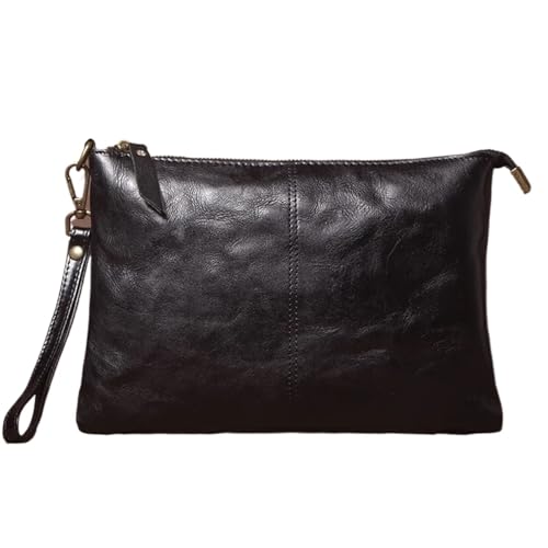 LNNXSZ Handgelenktasche Herren Herren Clutch Bag Luxus Geldbörse Casual Business Handtasche Unterarmtasche Tragbare Handgelenktasche(Black) von LNNXSZ