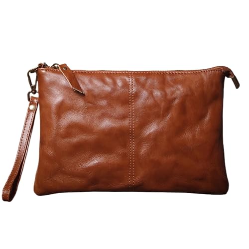 LNNXSZ Handgelenktasche Herren Herren Clutch Bag Luxus Geldbörse Casual Business Handtasche Unterarmtasche Tragbare Handgelenktasche(Brown) von LNNXSZ