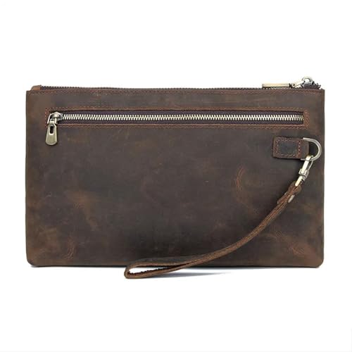 LNNXSZ Handgelenktasche Herren Leder Clutch Geldbörse Abend Clutch Herren Reißverschluss Lange Geldbörse von LNNXSZ