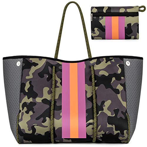 LNOKOI Neopren-Tragetasche, groß, Neopren, Strandtasche für Damen, Pooltasche, Mehrfarbig LNOKOI Neopren-Tragetasche, groß, Neopren, Strandtasche für Damen, Pooltasche, Mehrfarbig von LNOKOI