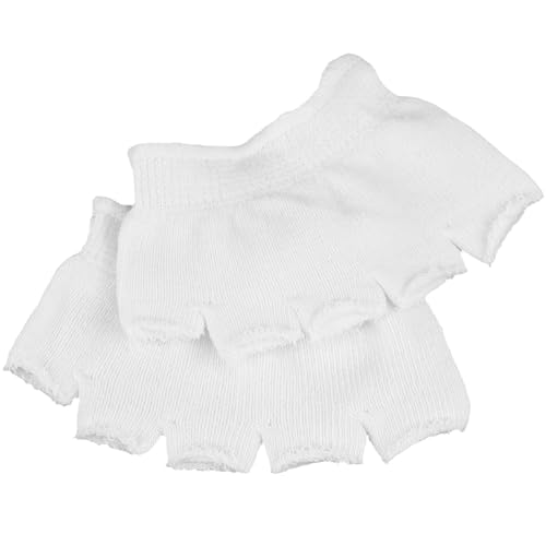 LNQ LUNIQI 1 Paar Vorfuß Socken Zehlinge Füßlinge Socken Halbe Zehensocken Unsichtbare Sportsocken Rutschfeste Peeptoe Socken für Yoga Pilates Fitness, Weiß von LNQ LUNIQI