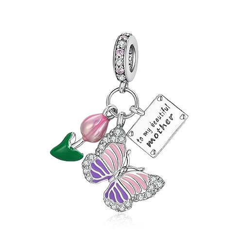 LNQOBU Charms Anhänger Silber 925 für Armband Damen und Halsketten Love MOM Bead Charms für Damen von LNQOBU