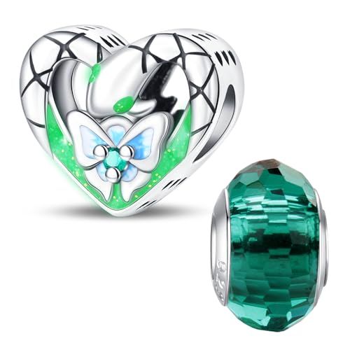 LNQOBU 925 silber Glow in the Dark Glühwürmchen Charms Anhänger,Farbwechselndes Chamäleon Charm Bead Charme Geeignet für Damenarmbänder und Halsketten von LNQOBU