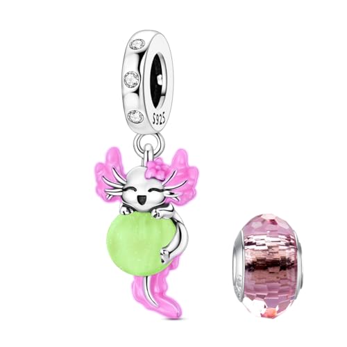 LNQOBU 925 silber Glow in the Dark Glühwürmchen Charms Anhänger,Farbwechselndes Chamäleon Charms Bead Charms Geeignet für Damenarmbänder und Halsketten von LNQOBU