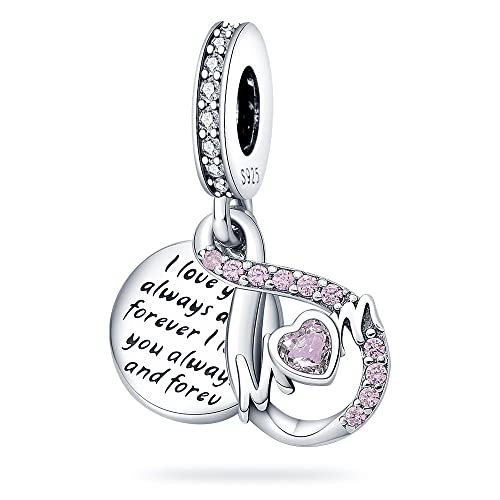 LNQOBU Charms Anhänger Silber 925 für Armband Damen und Halsketten Love MOM Bead Charms für Damen von LNQOBU