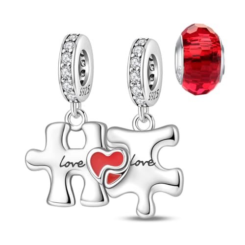 LNQOBU Charms Anhänger Silber 925 für Armband Damen und Halsketten Love MOM Bead Charms für Damen von LNQOBU