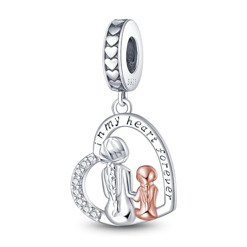 LNQOBU Charms Anhänger Silber 925 für Armband Damen und Halsketten Love MOM Bead Charms für Damen von LNQOBU