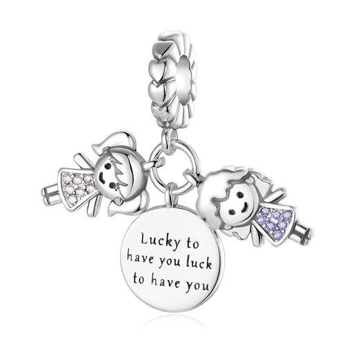 LNQOBU Charms Anhänger Silber 925 für Armband Damen und Halsketten Love MOM Bead Charms für Damen von LNQOBU