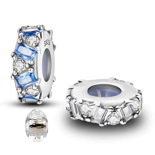 LNQOBU Clip/Stopper Charme für Armband 925 Sterlingsilber Pave Cubic Zirkonia Charm Bead Star Moon Charm Blauer Schmetterling Charm Schmuck Geschenk für Frauen von LNQOBU