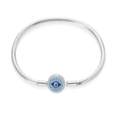 LNQOBU Damen Armband Silber 925 Schlangen Schmetterling Armband mit Funkelnden Herz Verschluss Charms (Mit Einem Spacer Perlen) von LNQOBU
