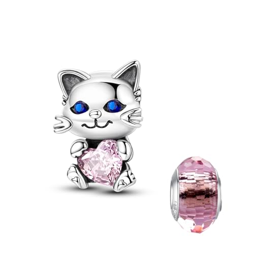 LNQOBU Silber 925 Charms Anhänger für Armbänder Kompatibel mit Pandora Europäischen Armbändern und Halskette （Mit Spacer Beads） von LNQOBU