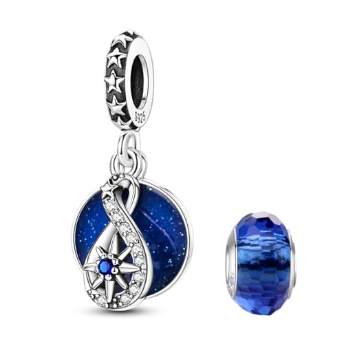 LNQOBU Silber 925 Charms Anhänger für Armbänder Kompatibel mit Pandora Europäischen Armbändern und Halskette （Mit Spacer Beads） von LNQOBU