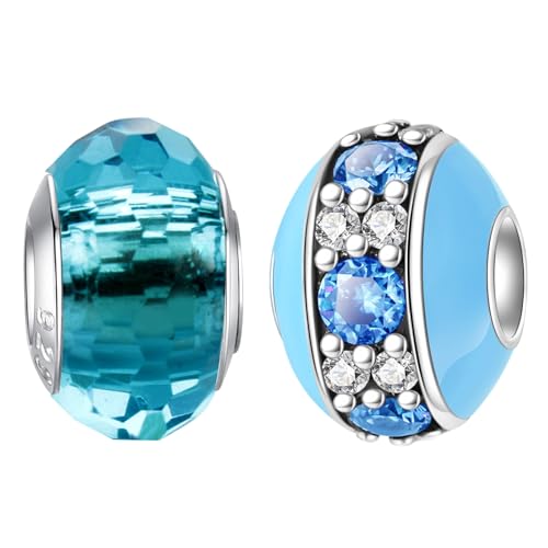 LNQOBU Silber 925 Charms Anhänger für Armbänder Kompatibel mit Pandora Europäischen Armbändern und Halskette （Mit Spacer Beads von LNQOBU