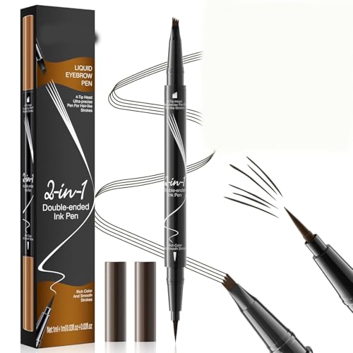 Flüssiger Augenbrauenstift 3D Microblading-Augenbrauenstift Wasserfester flüssiger Augenbrauenstift Flüssiger Augenbrauenstift mit Doppelkopf für natürliche Augenbrauen von LNWZBEQI