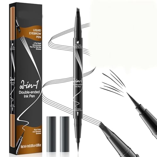 Flüssiger Augenbrauenstift 3D Microblading-Augenbrauenstift Wasserfester flüssiger Augenbrauenstift Flüssiger Augenbrauenstift mit Doppelkopf für natürliche Augenbrauen von LNWZBEQI