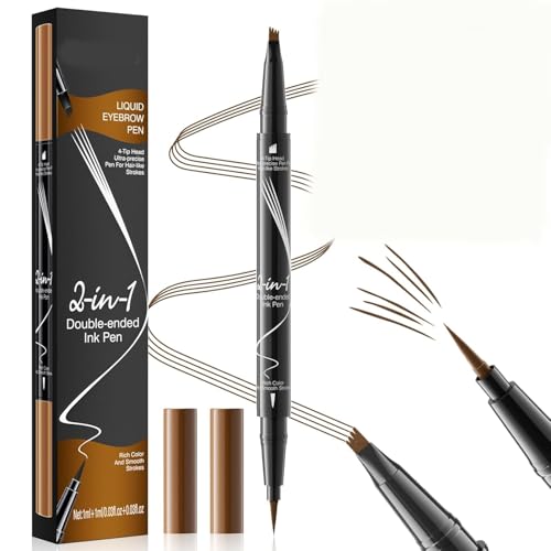 Flüssiger Augenbrauenstift 3D Microblading-Augenbrauenstift Wasserfester flüssiger Augenbrauenstift Flüssiger Augenbrauenstift mit Doppelkopf für natürliche Augenbrauen von LNWZBEQI