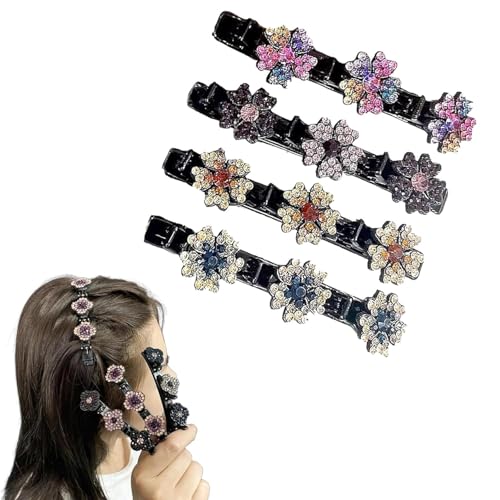 Funkelnde geflochtene Haarspangen aus Kristallsteinen, geflochtene Haarspangen für Frauen, Strass-Haarspange, Mini-wasserdichte Haarspangen für Mädchen, Haarnadeln, Haar-Accessoires von LNWZBEQI
