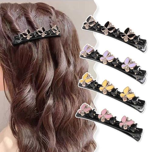 Funkelnde geflochtene Haarspangen aus Kristallsteinen, geflochtene Haarspangen für Frauen, Strass-Haarspange, Mini-wasserdichte Haarspangen für Mädchen, Haarnadeln, Haar-Accessoires von LNWZBEQI