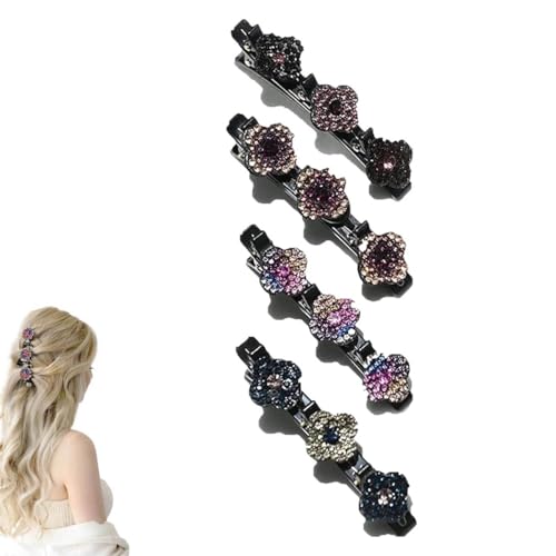 Funkelnde geflochtene Haarspangen aus Kristallsteinen, geflochtene Haarspangen für Frauen, Strass-Haarspange, Mini-wasserdichte Haarspangen für Mädchen, Haarnadeln, Haar-Accessoires von LNWZBEQI