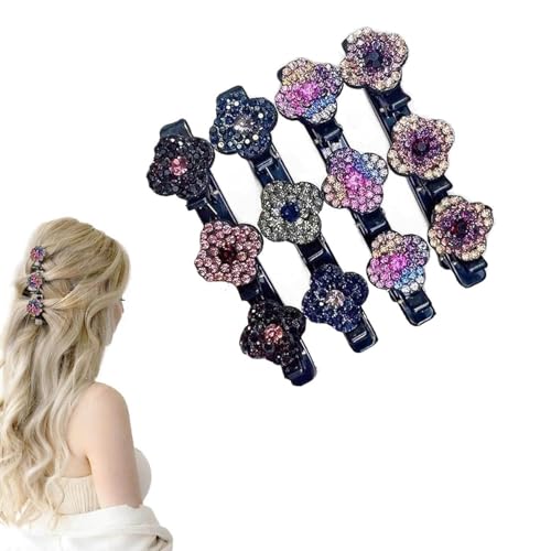 Funkelnde geflochtene Haarspangen aus Kristallsteinen, geflochtene Haarspangen für Frauen, Strass-Haarspange, Mini-wasserdichte Haarspangen für Mädchen, Haarnadeln, Haar-Accessoires von LNWZBEQI