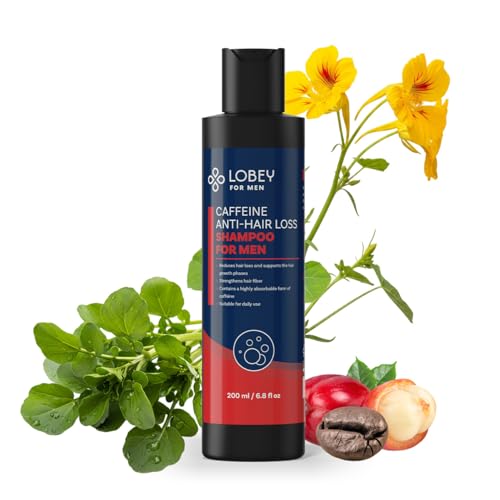 LOBEY Männer Shampoo gegen Haarausfall – Koffein Shampoo mit Zitrusduft – Haarwachstum Anregen – Ohne Silikone & Sulfate – Natürliche Tägliche Kopfhautpflege (200 ml) von LOBEY