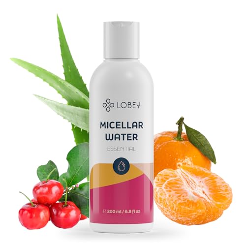 LOBEY Mizellenwasser – Sanfte Gesichtsreinigung mit Aloe Vera & Fruchtextrakten – Entfernt Make-up & Sonnenschutz – Für Empfindliche Haut – Natürlich & Feuchtigkeitsspendend (200 ml) von LOBEY