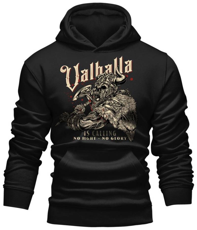 LOBO NEGRO® Kapuzensweatshirt für Wikinger Nordmann Keltic Fans - Valhalla is Calling von LOBO NEGRO®