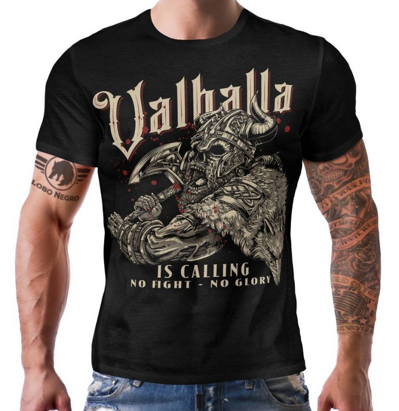LOBO NEGRO® T-Shirt für Wikinger Nordmann Keltic Fans: Walhalla is Calling von LOBO NEGRO®