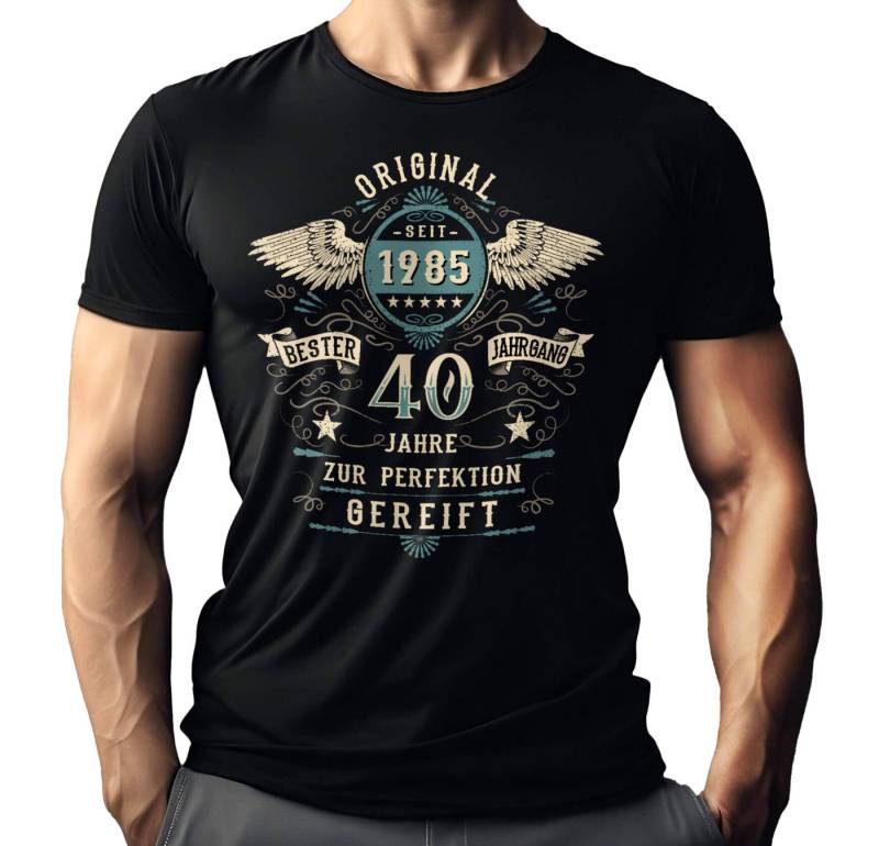 LOBO NEGRO® T-Shirt zum 40. Geburtstag: Jahrgang 1985 Original zur Perfektion gereift von LOBO NEGRO®