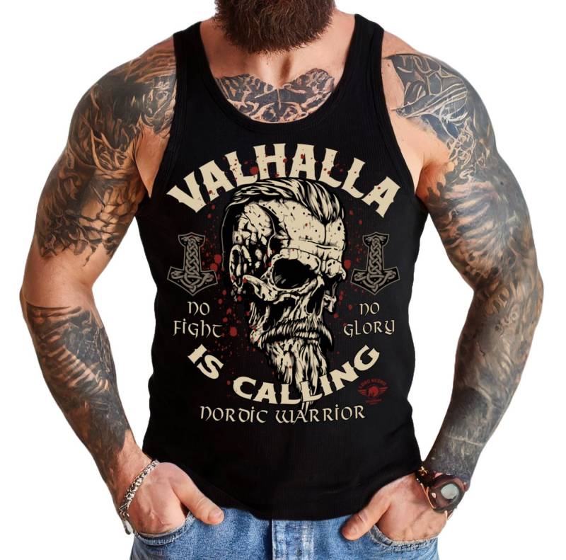 LOBO NEGRO® Tanktop Muskel Shirt für Wikinger Nordmann Keltic Fans: Valhalla is calling von LOBO NEGRO®