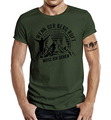 Bergsteiger und Wander T-Shirt - Wenn der Berg Ruft muss ich gehen von LOBO NEGRO