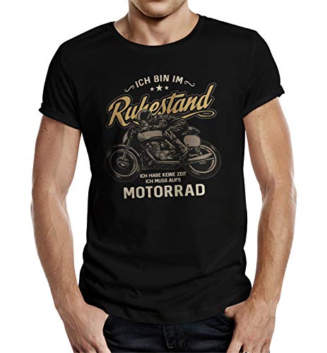 Biker T-Shirt für Rentner: Bin im Ruhestand - Ich muss aufs Motorrad 2XL von LOBO NEGRO