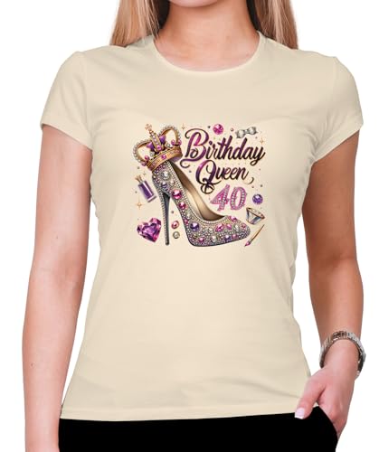 Cooles Damen T-Shirt zum 40. Geburtstag: Birthday Queen 40 Jahre von LOBO NEGRO
