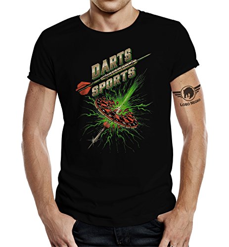 Design, T-Shirt für den aktiven Dart Spieler: Dart-Flash -L von LOBO NEGRO