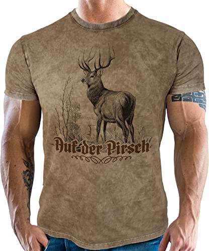 Für echte Bayern Fans - Trachten T-Shirt im Washed Vintage Retro Used Look: Auf der Pirsch - Vorgewaschen, Bitte eine Nummer größer bestellen Für echte Bayern Fans - Trachten T-Shirt im Washed Vintage Retro Used Look: Auf der Pirsch - Vorgewaschen, Bitte eine Nummer größer bestellen von LOBO NEGRO