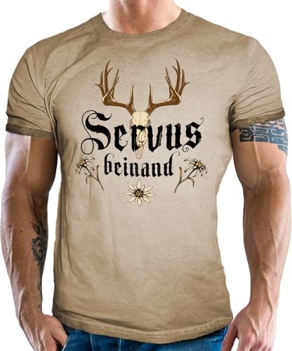 Trachten T-Shirt im Vintage Retro Used Look - Für echte Bayern Fans: Servus Trachten T-Shirt im Vintage Retro Used Look - Für echte Bayern Fans: Servus von LOBO NEGRO