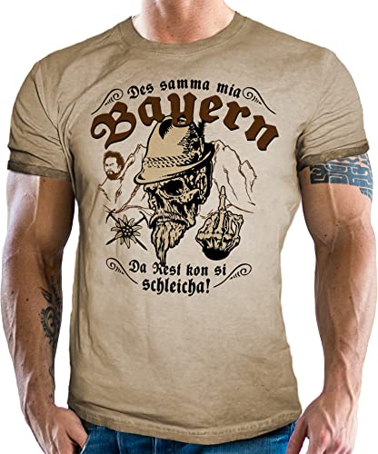Trachten T-Shirt im Vintage Retro Used Look - Für echte Bayern Fans: des samma Mia Trachten T-Shirt im Vintage Retro Used Look - Für echte Bayern Fans: des samma Mia von LOBO NEGRO