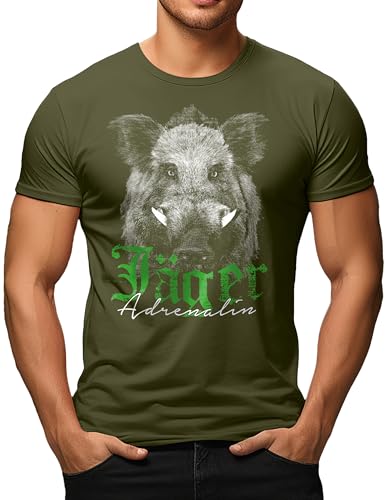 Herren T-Shirt für Jäger auf der Jagd: Adrenalin Wildschwein von LOBO NEGRO