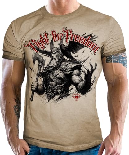 Herren T-Shirt für Wikinger Nordmann Keltic Fans der nordischen Mythologie - Fight for Freedom Herren T-Shirt für Wikinger Nordmann Keltic Fans der nordischen Mythologie - Fight for Freedom von LOBO NEGRO