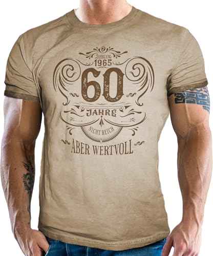 Herren T-Shirt im Vintage Retro Used Look als Geschenk für Männer zum 60. Geburtstag: Nicht reich - Aber wertvoll Herren T-Shirt im Vintage Retro Used Look als Geschenk für Männer zum 60. Geburtstag: Nicht reich - Aber wertvoll von LOBO NEGRO